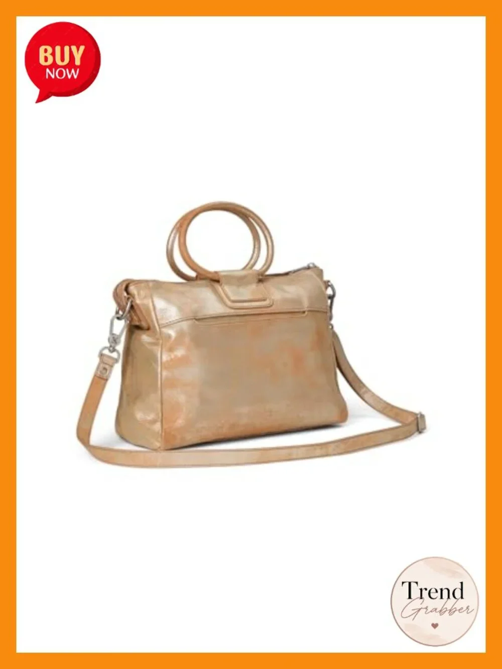 Leather Satchel - Crossbody Shoulder Bag with Pockets